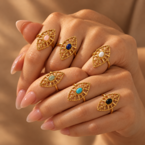 Waterproof Natural Stone Rings